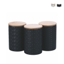 Set de 3 tarros de cocina de cerámica con tapa Shade of Shape Geometrie Stock
