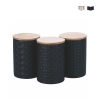 Set de 3 tarros de cocina de cerámica con tapa Shade of Shape Geometrie Stock