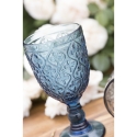 Set de 6 copas de vidrio trabajadas, diseño exótico Marrakech, coloridas 