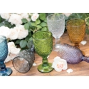 Set de 6 copas de vidrio trabajadas, diseño exótico Marrakech, coloridas Oferta