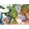 Set de 6 copas de vidrio trabajadas, diseño exótico Marrakech, coloridas Oferta