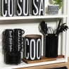Set de 6 tazas de café con platillo de gres y soporte de acero Bigismore Rebajas