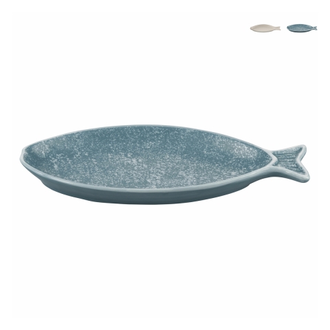 Plato ovalado de cerámica para servir diseño marino 24x10,5 Kos Promoción