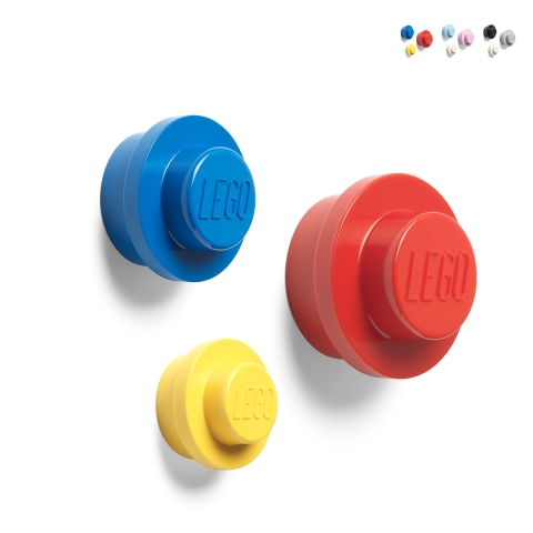 Set de 3 colgadores de pared redondos y coloridos L-M-S LEGO Wall Hanger Promoción
