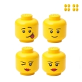 Contenedores apilables con forma de cabeza LEGO Storage Head Mini Set 4 Promoción