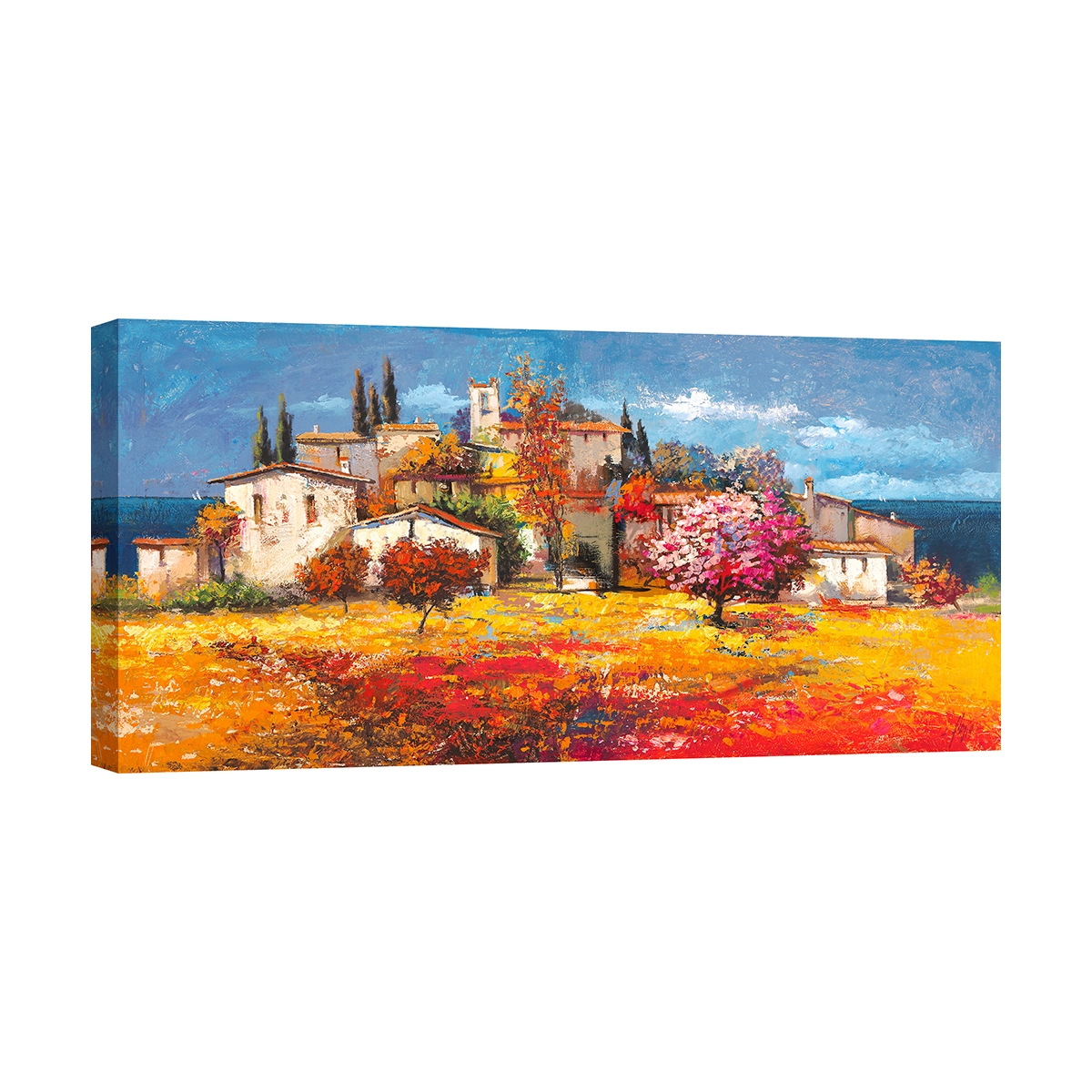 Cuadro impresión en lienzo paisaje campestre Borgo sul mare Luigi Florio Promoción Cuadro impresión en lienzo paisaje campestre Borgo sul mare Luigi Florio Promoción