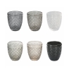 Juego de 6 vasos de agua de vidrio transparente gris Castle Stone Promoción