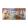Cuadro en lienzo pueblo costero Piazzetta mediterránea Luigi Florio Oferta