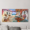Cuadro en lienzo pueblo costero Piazzetta mediterránea Luigi Florio Rebajas