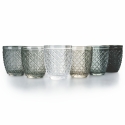 Juego de 6 vasos de agua de vidrio transparente gris Castle Stone Venta