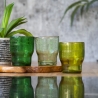 Juego de 6 vasos de agua artesanales de vidrio color verde Unico Greenery Venta