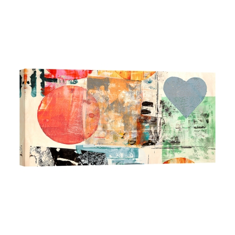 Cuadro abstracto corazones y círculos impresión en lienzo Pop Love 2 Peter Winkel Promoción