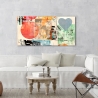 Cuadro abstracto corazones y círculos impresión en lienzo Pop Love 2 Peter Winkel Venta