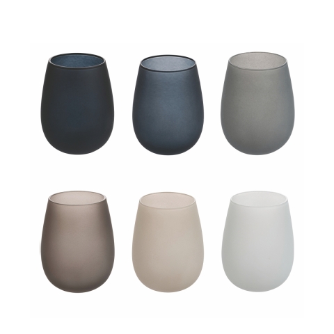 Juego de 6 vasos de mesa estilo gota 600ml gris Happy Hour Stones Promoción