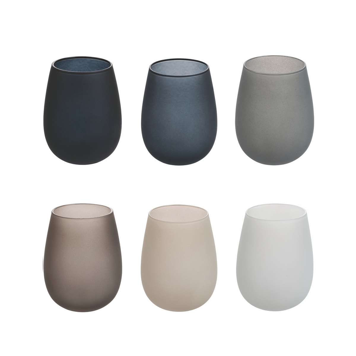 Juego de 6 vasos de mesa estilo gota 600ml gris Happy Hour Stones Promoción Juego de 6 vasos de mesa estilo gota 600ml gris Happy Hour Stones Promoción