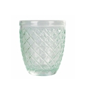 Juego de 6 vasos de vidrio verde transparente Castle Greenery Stock