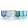 Juego de 6 vasos de mesa de vidrio transparente azul Castle Ocean Venta