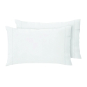 Juego de 2 fundas para almohadas 50x80cm de algodón blanco con solapa Toronto Promoción