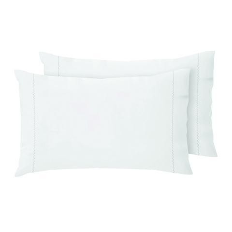 Juego de 2 fundas para almohadas 50x80cm de algodón blanco con solapa Toronto Promoción
