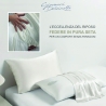 Funda de almohada individual de seda pura 50x80 cm blanca Savanna Descueto