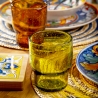 Juego de 6 vasos de agua de vidrio multicolor artesanales Unico Daily Venta
