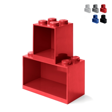 Estanterías modulares apilables LEGO Brick Shelf Set 4+8 Promoción