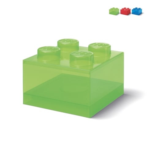 Contenedor transparente con tapa LEGO Brick 4 botones Promoción