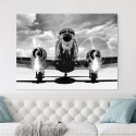 Cuadro impresión en lienzo blanco y negro avión vintage Airplane taking off Venta