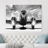 Cuadro impresión en lienzo blanco y negro avión vintage Airplane taking off Venta