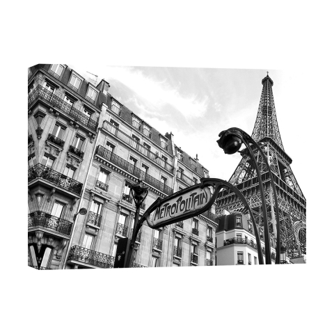 Impresión artística en lienzo blanco y negro Metropolitain Paris Pangea Images Promoción