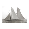 Impresión en blanco y negro sobre lienzo barco de vela Columbia & Shamrock 1901 Oferta