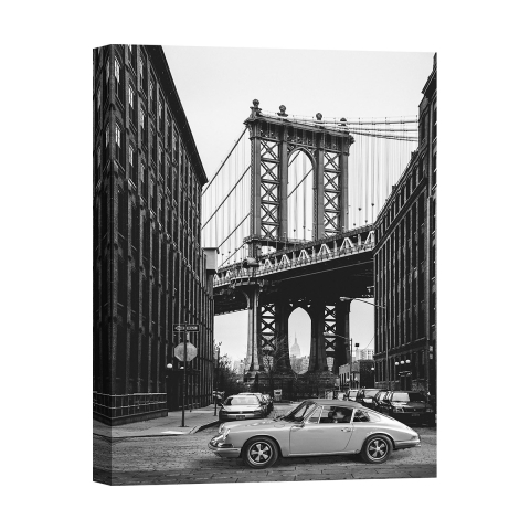 Lienzo impreso en blanco y negro By the Manhattan Bridge Gasoline Images Promoción