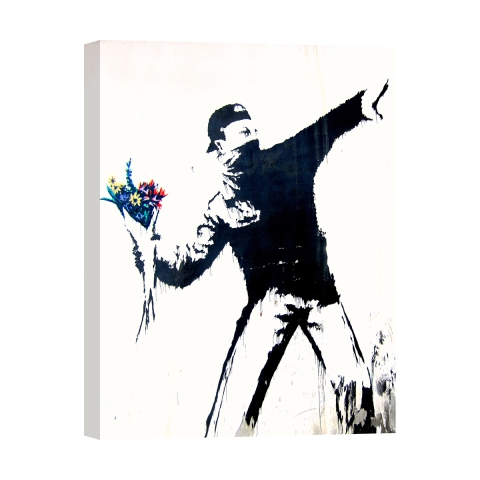 Cuadro en lienzo arte urbano moderno Mensaje de Paz Banksy Promoción