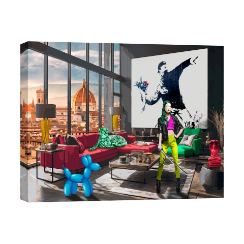 Cuadro moderno impresión pop art sobre lienzo Surrealofts Firenze Gerard Madau Promoción