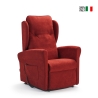 Sillón reclinable de 2 motores en tela con sistema elevapersonas y ruedas Omega Oferta