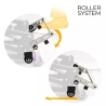 Sillón reclinable de 2 motores en tela con sistema elevapersonas y ruedas Omega 