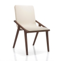 Juego de 2 sillas de comedor diseño moderno en madera y polipiel beige Hays Promoción