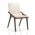 Juego de 2 sillas de comedor diseño moderno en madera y polipiel beige Hays Promoción