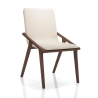 Juego de 2 sillas de comedor diseño moderno en madera y polipiel beige Hays Promoción