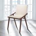 Juego de 2 sillas de comedor diseño moderno en madera y polipiel beige Hays Venta