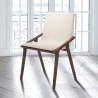 Set 2 sillas de comedor diseño moderno en madera y similar piel beige Hays Venta