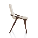 Juego de 2 sillas de comedor diseño moderno en madera y polipiel beige Hays Descueto