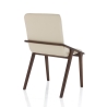 Juego de 2 sillas de comedor diseño moderno en madera y polipiel beige Hays Stock