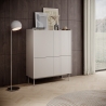Aparador alto 4 puertas estriadas para salón beige Bitter Promoción