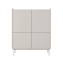 Aparador alto 4 puertas estriadas para salón beige Bitter Venta
