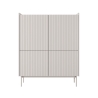 Aparador alto 4 puertas estriadas para salón beige Bitter Venta