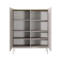 Aparador alto 4 puertas estriadas para salón beige Bitter Oferta