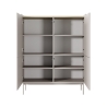 Aparador alto 4 puertas estriadas para salón beige Bitter Oferta