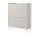 Aparador alto 4 puertas estriadas para salón beige Bitter Rebajas