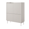 Aparador alto 4 puertas estriadas para salón beige Bitter Rebajas